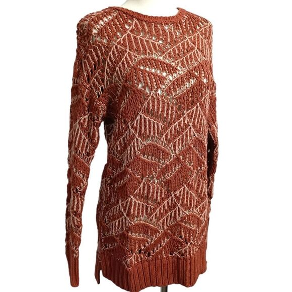 Universal Thread Open Knit Sweater NEW S Clay Pullover Crochet Asymmetric Rustic - Picture 7 of 16